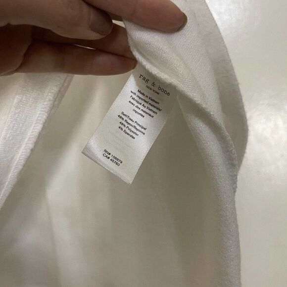 Rag and Bone white long sleeve cold shoulder cut out shirt size Medium - Picture 6 of 7